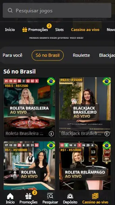 Betfair cassino Brasil: roleta ao vivo, blackjack, roleta relâmpago, etc.